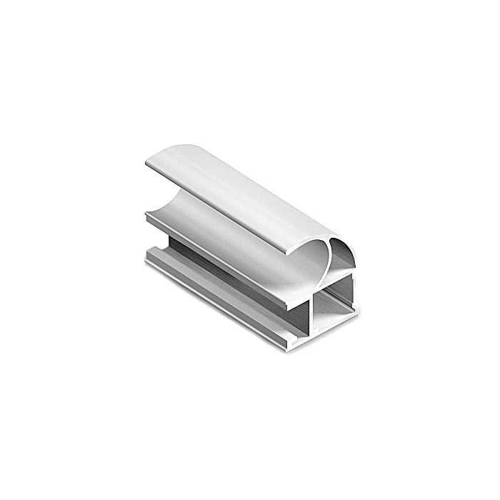  LXD-1421 Вертикальный профиль С (Ручка ассимметричная) Серебро (2,85 м-0,5шт)